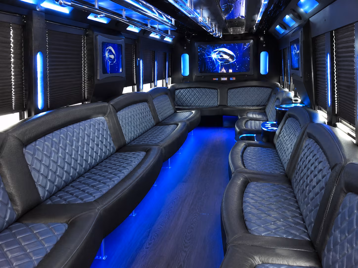 Bellevue Bachelor & Bachelorette Transportation party bus interior