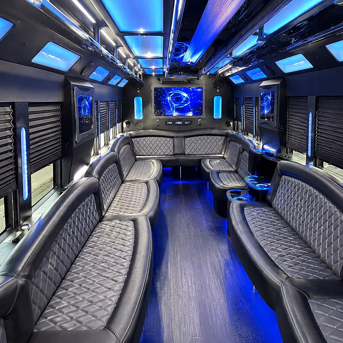 Bellevue Private Event Transportation party bus interior