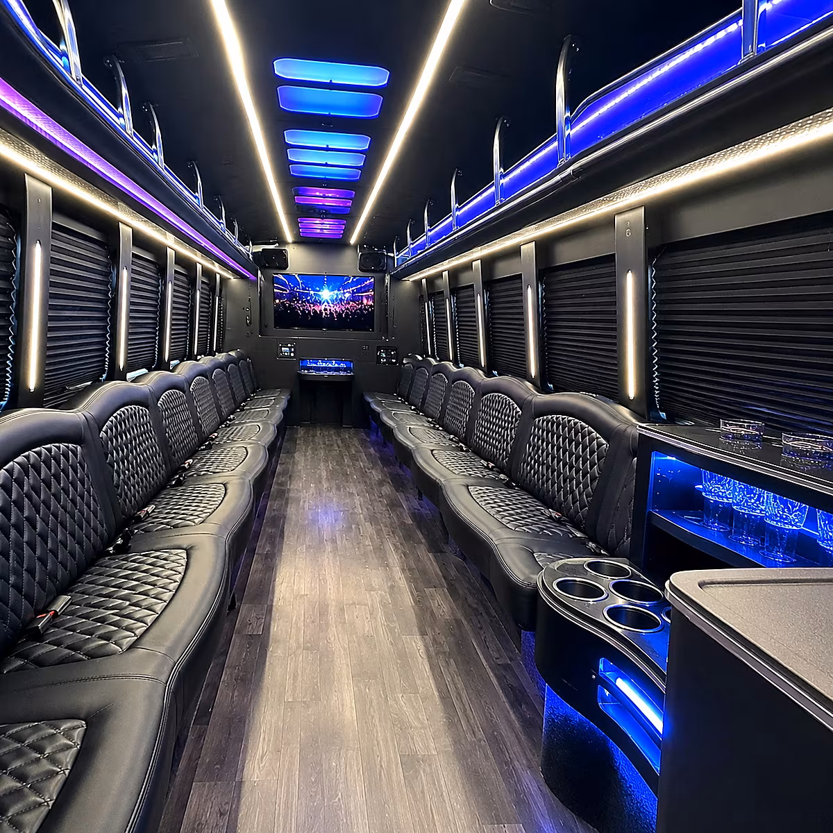 Bellevue Prom & Homecoming Transportation party bus interior