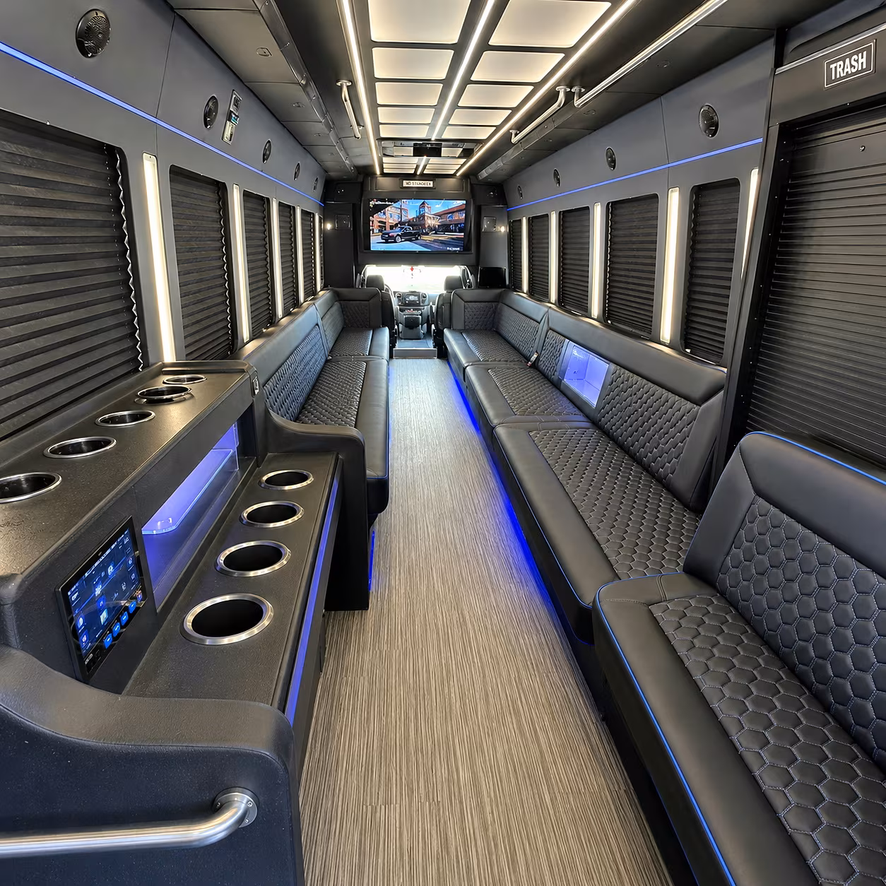 Bellevue Prom & Homecoming Transportation party bus interior