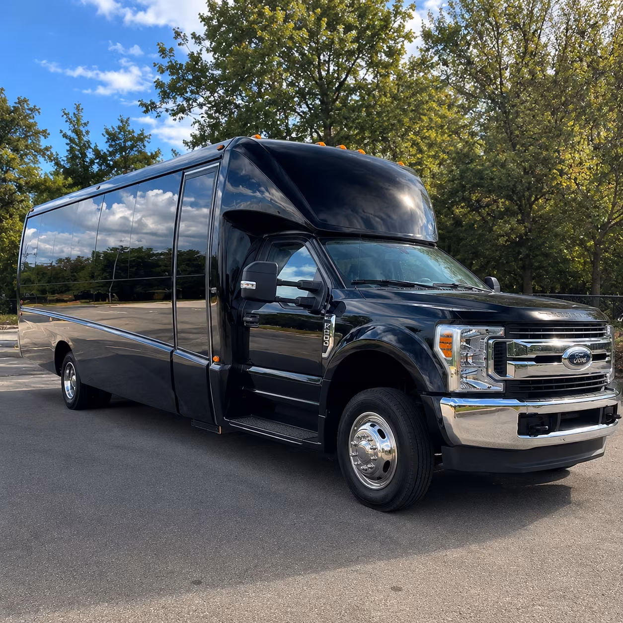 Bellevue School Event Transportation party bus exterior