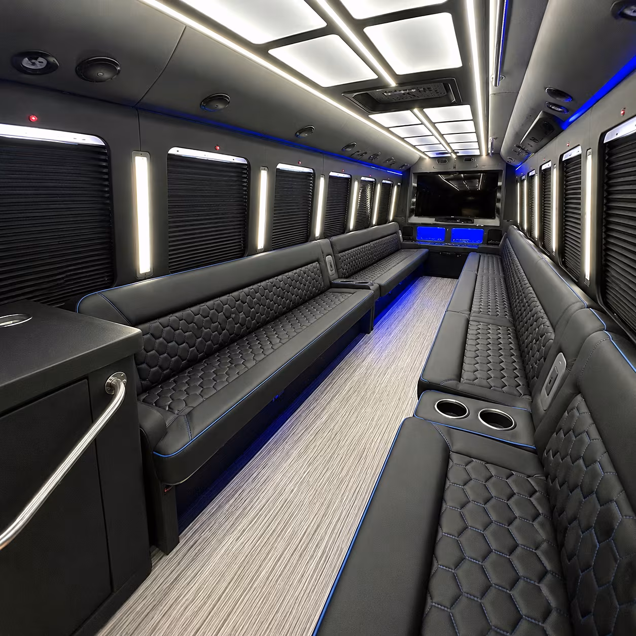 Bellevue Wedding Transportation party bus interior