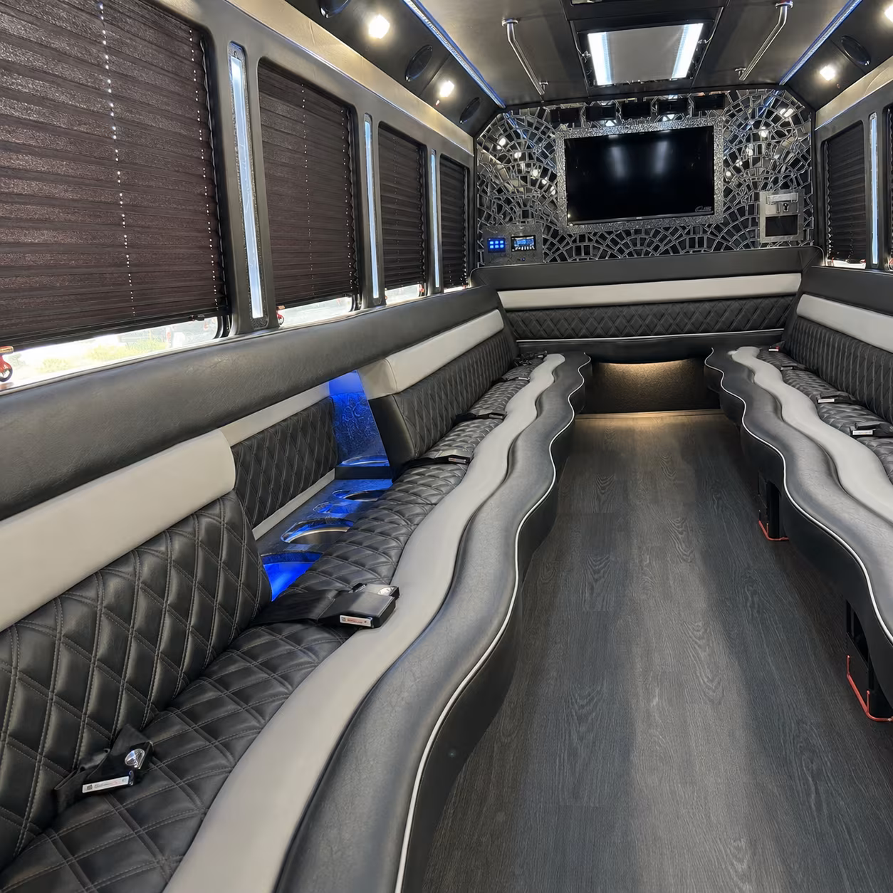 Bellevue Wedding Transportation party bus exterior