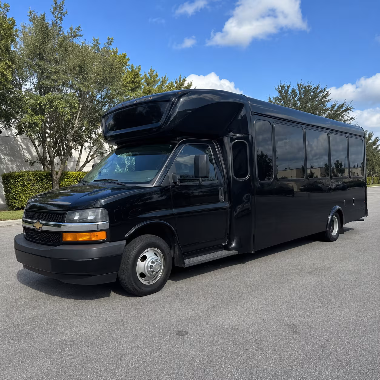 Bellevue Wedding Transportation party bus exterior