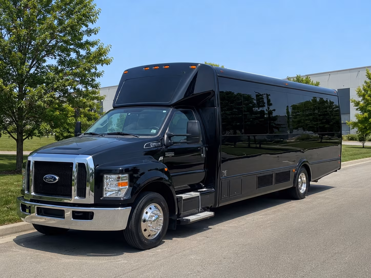 Interior of a party bus rental serving Bellevue