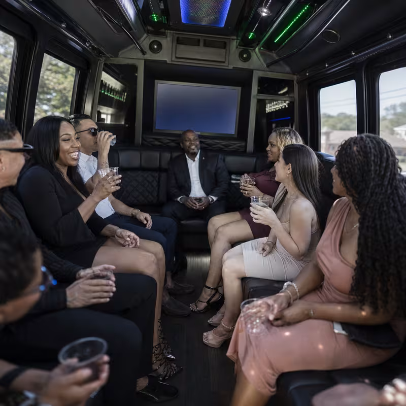 Black Mercedes Sprinter van staged for an Bellevue Private Event Transportation group