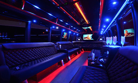 Bellevue 30 Passenger Party Bus Black Interior